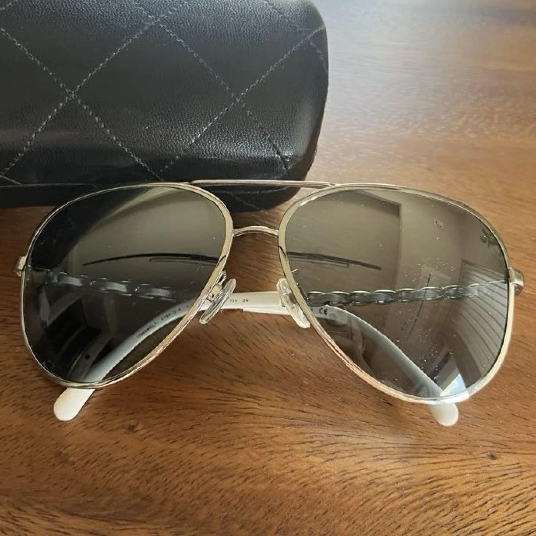 CHANEL アビエーターサングラス グレー CHANEL Gray Aviator Sunglasses for Women | eBay