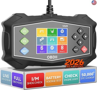 Enhanced OBD2 Scanner Diagnostic Tool - Check Engine Code Reader with Battery