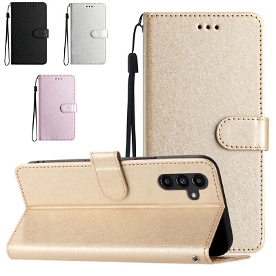 Für Samsung Note 20 M52 M33 A50 Seidenmuster PU Leder Geldbörse Etui Handyhülle