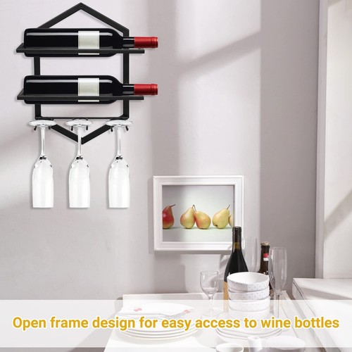 Wall Mounted Wine Stemware Rack, Metal Hanging Wine Glass Display Holde Holds... - Picture 7 of 8