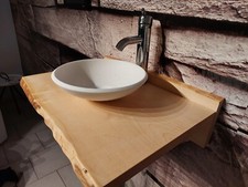 Ahorn  Waschtisch Massivholz  Holz CORIAN Baumkante Gäste WC Bad Waschbecken