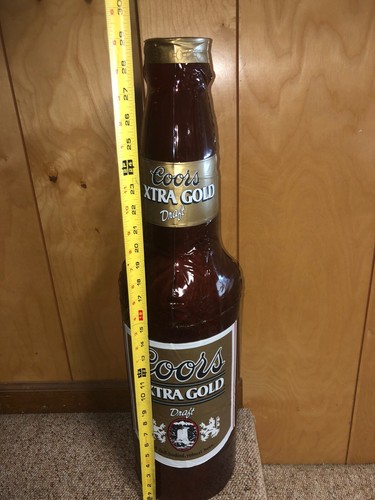 Coors Extra Gold Inflatible Blow Up Man Cave Bar Beer Advertising Bottle 28” - 第 2/8 張圖片
