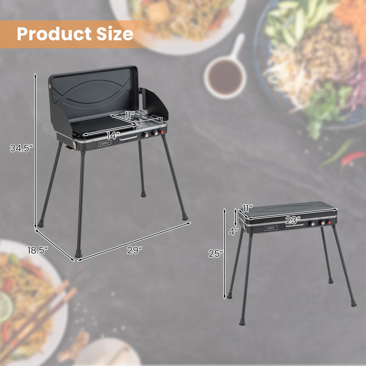 costway double burner gas propane cooker