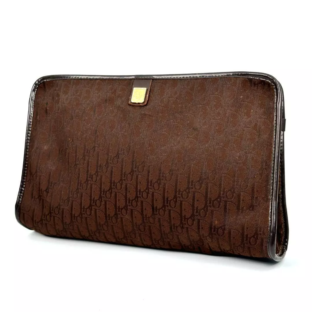 Sac pochette trotteur Dior toile marron L04 0115 authentique occasion