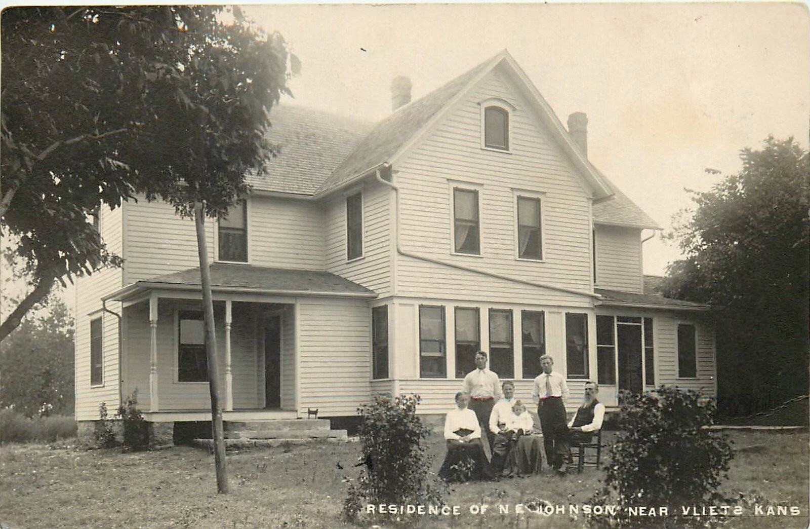 C-1910 Vliet's Kansas Johnson Residence Marshall Postcard RPPC 25-81