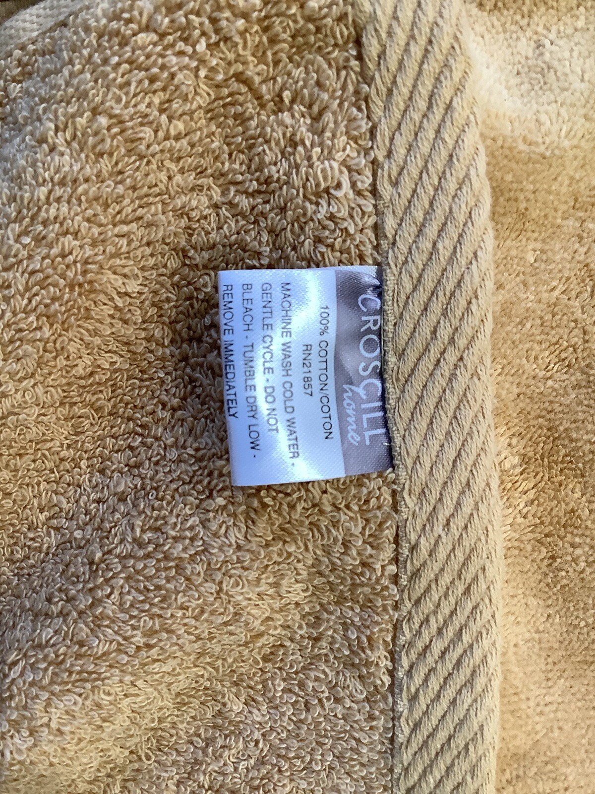 CROSCILL Carrington Fringed Striped Cinnamon 4 Towels