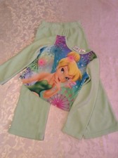 Disney Fairies pajamas set Size 4 5 Tinker Bell 2 piece sleep green