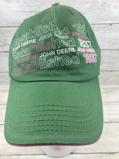 Women  sJohn Deere established 1837 Baseball Hat Cap Green/Pink Adjustable Strap