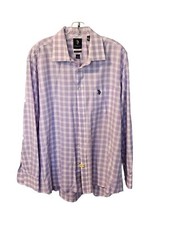U.S. Polo Assn: Mens XL Purple Stripe Long Sl...