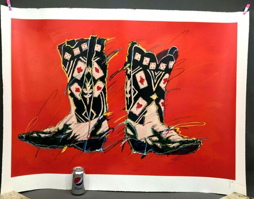Kim Yoakum THE GAMBLER - Vintage c.1999 Hand-Pulled Serigraph - Pencil Signed - Picture 8 of 10