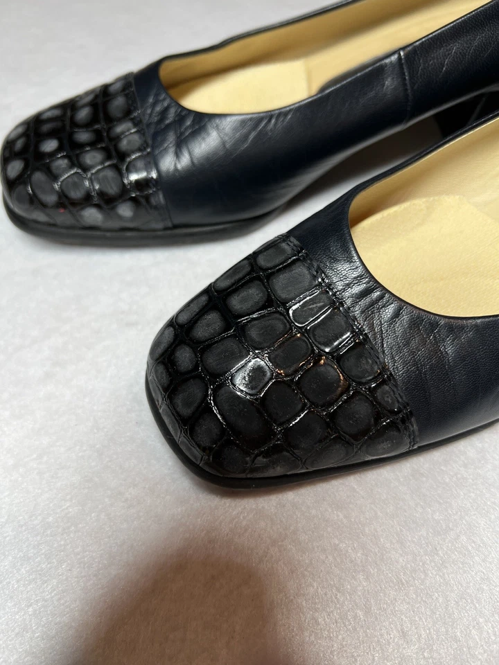 Zapatos sin cordones PETER KAISER Puntera Bloque Tacones Bajos Talla 7 Alemania Foto 3 de 4