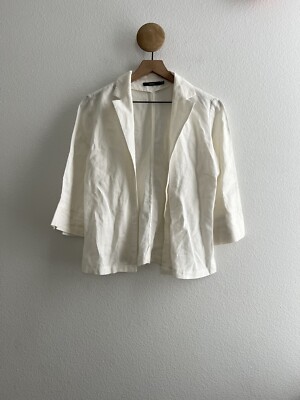 Cortefiel Womens Open Linen Blazer Size 42