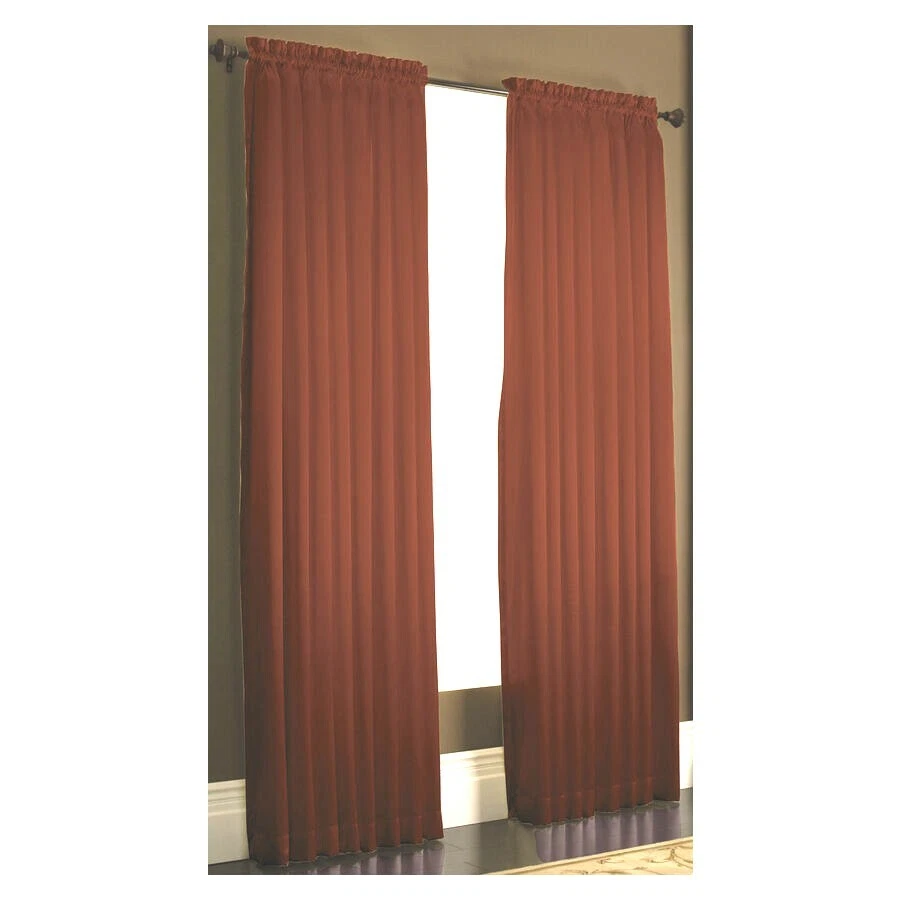 Curtain Drape Red Style Selections Liquid faux silk metallic look 55x84L PoleTop - Image 2 of 3