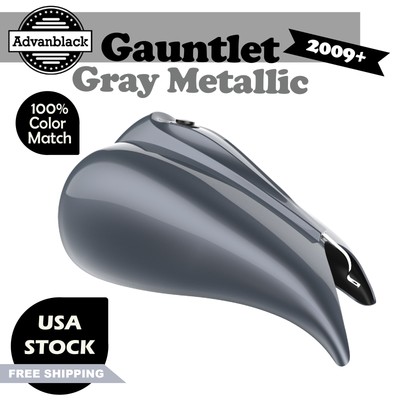 Gauntlet Gray Metallic Stretched Tank Cover For Harley Street Road Glide 2009+