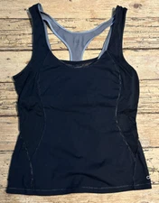 Alo Yoga Women’s Size M Black Grey Racerback Tank Built In Sports Bra 