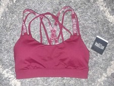 Victoria's Secret sport Logo strappy bk lined sport bra NEW small Ruby