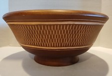 Mango Wood Decorative Wooden Bowl Hand Carved Thailand 11.5" Diameter Read Desc.