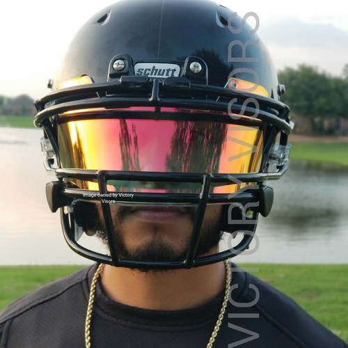 Clear Red Rainbow Football Visor w 