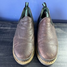 Georgia Boots Giant Romeo Work Shoe Mens Sz 12 W Brown Slip On/Off GR274 READ