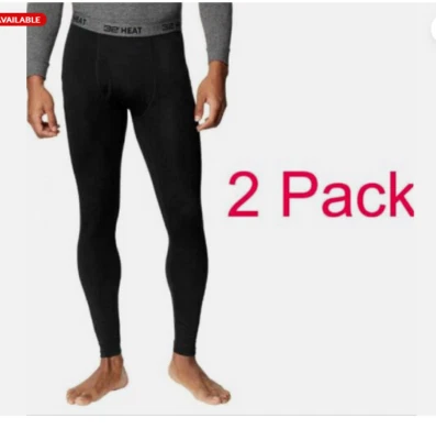 32 Degrees Mens Heat Performance Thermal Base layer Leggings 2 PK(BLACK, XL) NWT