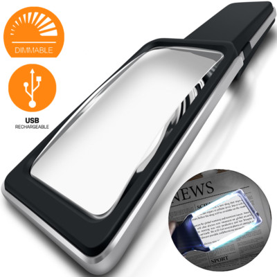 [Rechargeable] 6X Large Ultra Bright Magnifying Glass with 10 Dimmable LEDs