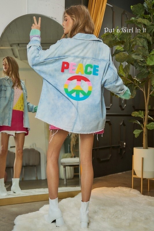 Rainbow shacket Outlet