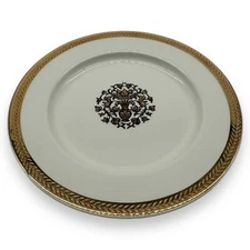 Vintage TAYLOR SMITH & TAYLOR Floral Dinner Plate 22K Gold Rim Trim 8”