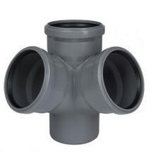 4" 110mm Double Corner Branch Soil Pipe 67° Sewer Waste Plumbing Drainage