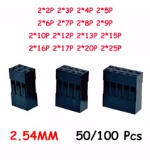50/100Pcs DuPont Header 2.54mm Double Row Connector Plug Housing 2x2P 25P Shell