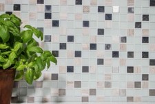 Mosaico Tessere Vetro Pietra Autoadesiva Trasparente Bianco 200-4CM32_f|10foglie