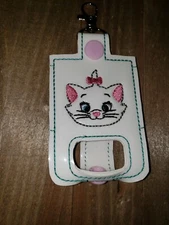 Embroidered Regular Asthma Inhaler Holder Case kitty  Keyring Keychain