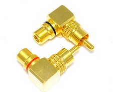 10 RCA Plug to Jack Adapter 1 Male to 1 Female Right Angle High End E0524 USA