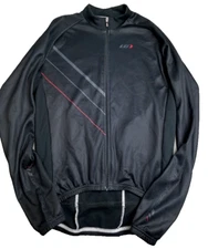 Louis Garneau Cycling Jacket Mens Medium Black Full Zip Pockets Bike