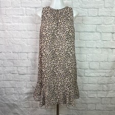 LOFT Shift Dress XS Leopard Beige Sleeveless Women's NWT