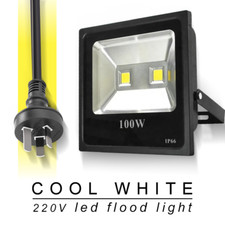 LED Floodlight 100W COB Spotlight Outdoor Patio Landscape AU Plug 220V-240V IP66