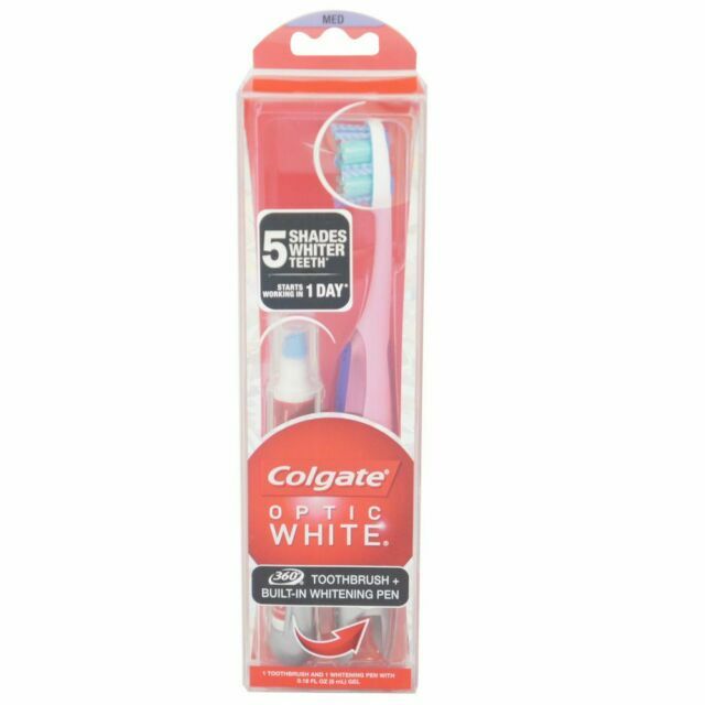 Colgate Optic White Toothbrush Built In Whitening Pen Med For Sale Online Ebay