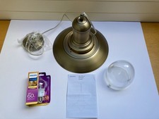 Barrington ceiling pendant Light satin brass finish glass shade hardwired New