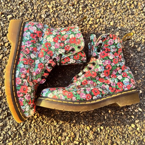 Dr Martens UK Size 5 EUR 38 Pascal Soft Floral Wild Poppy Boots RARE