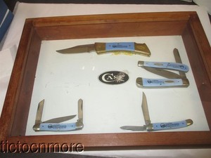 ORIGINAL 1984 CASE KNIVES LOUISIANA WORLD EXPO PROTOTYPE SET LWE BLUE HANDLES