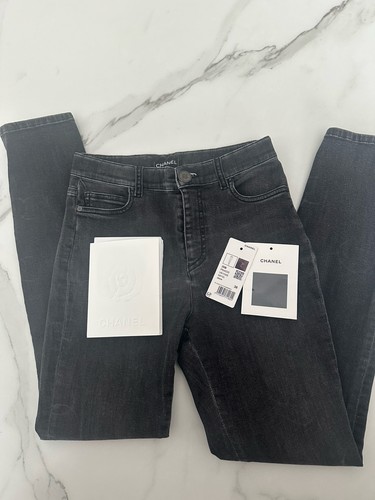 Chanel 20B Jeans CC LOGO Denim 38 TAGS guaranteed authentic Receipt