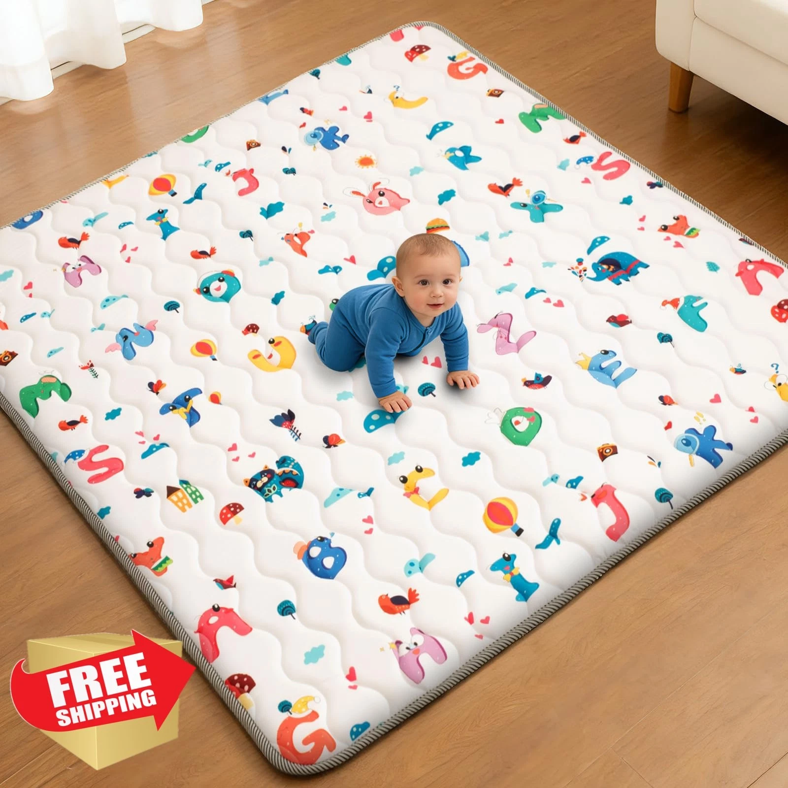 Wirhao Alphabet play mat 50''x50''