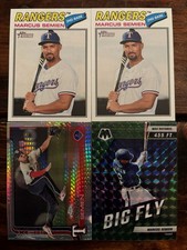 Marcus Semien 4 Card LOT! Heritage / Prism Refractor / Big Fly - Texas Rangers