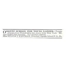 Ogontz School for Young Ladies Sylvia J. Eastman PA 1903 Ad AG3-S11