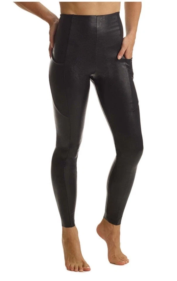 NWOT  Commando Black Faux Leather Legging Black XL - Image 3 of 4