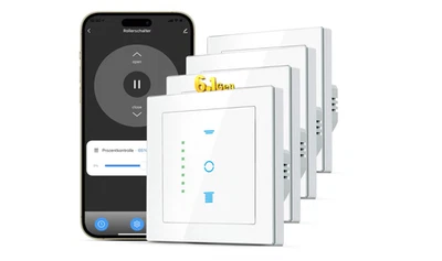 CURRYSMARTER SMARTERCURRY WLAN Rollladenschalter [6.1Gen],Smart LED Jalousien Schalter 4 Stüc