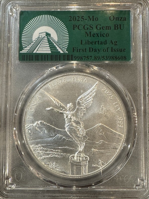 2025 Libertad 1oz Gem BU Green Label PCGS APMEX First day 300 Minted Rare Rare!!