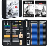 Kalour 113-Teiliges Zeichen Set, Professionelles Skizzier Set Mit Graphit Und