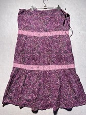 VTG Tiered Skirt Sz L Funky Bright Boho Festival 90s Floral Grunge Fairy Pink