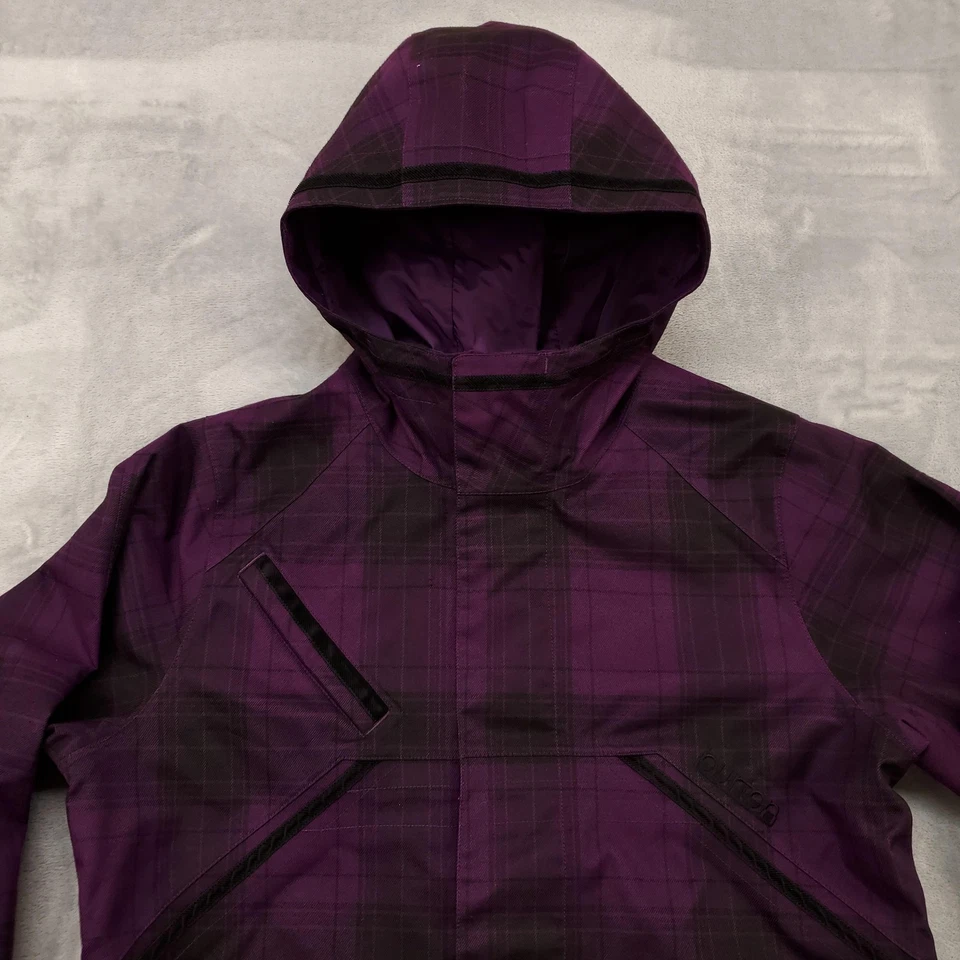Chaqueta Burton para mujer XL púrpura a cuadros DRYRIDE con capucha snowboard esquí abrigo concha Foto 3 de 4
