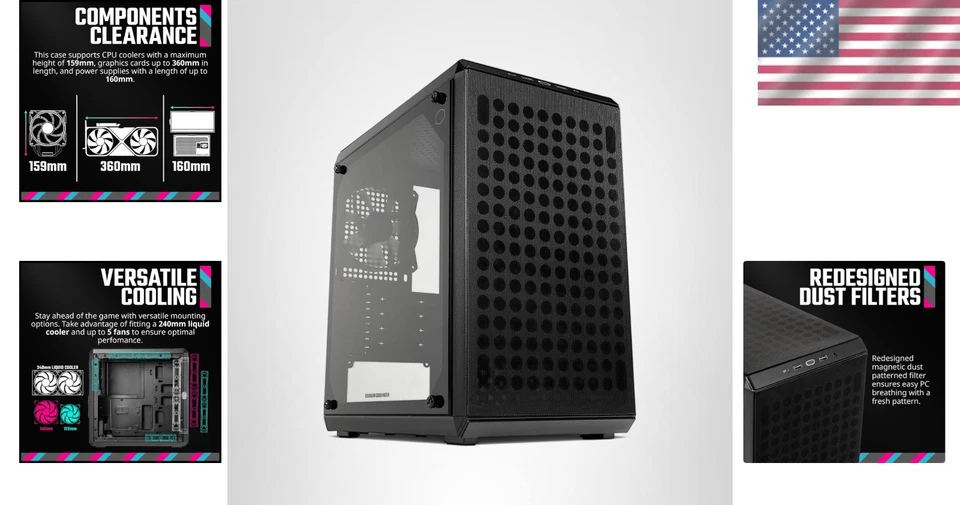 Q300L V2 Micro-ATX Gaming & Business PC Case - Image 2 of 4